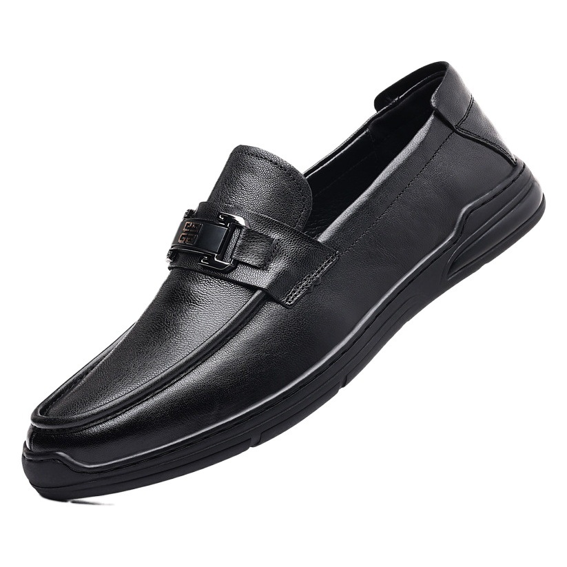 Primavera Nueva Primera capa de piel de oveja zapatos de cuero casuales de los hombres de cuero genuino zapatos de los hombres de mediana edad papá retro moda Zapatos de los hombres