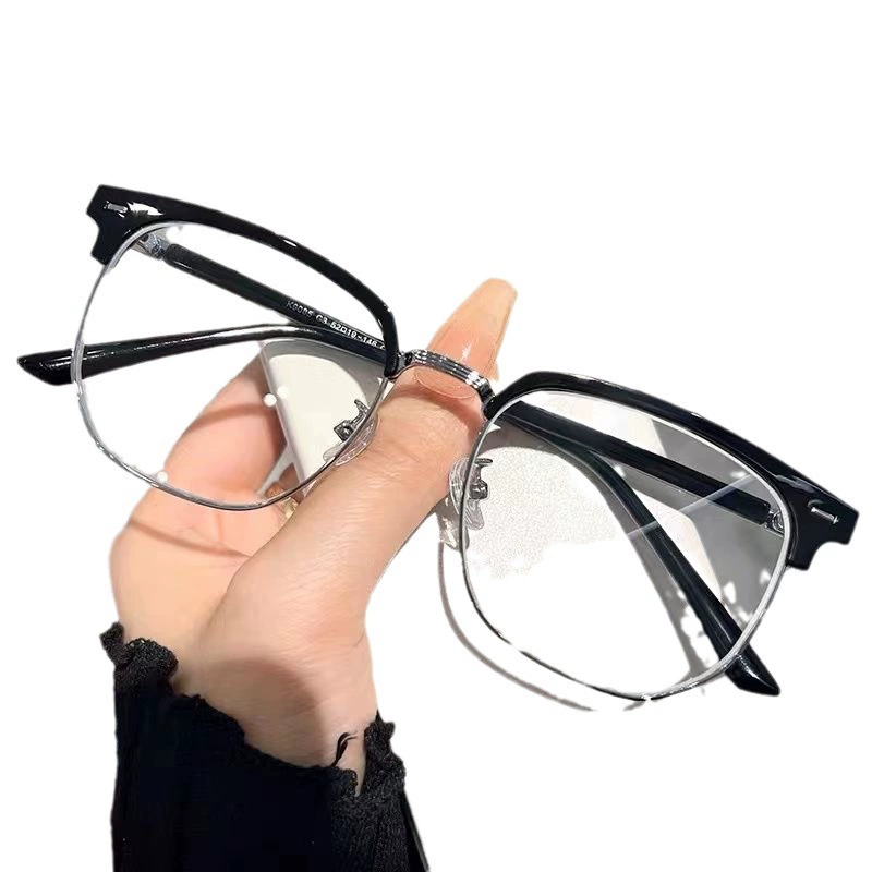 Xiaochai покупает эксклюзивные корейского стиля простые зеркала, очковые рамы ретро, мужские и женские модные полублоки анти-голубые очки от миопии
