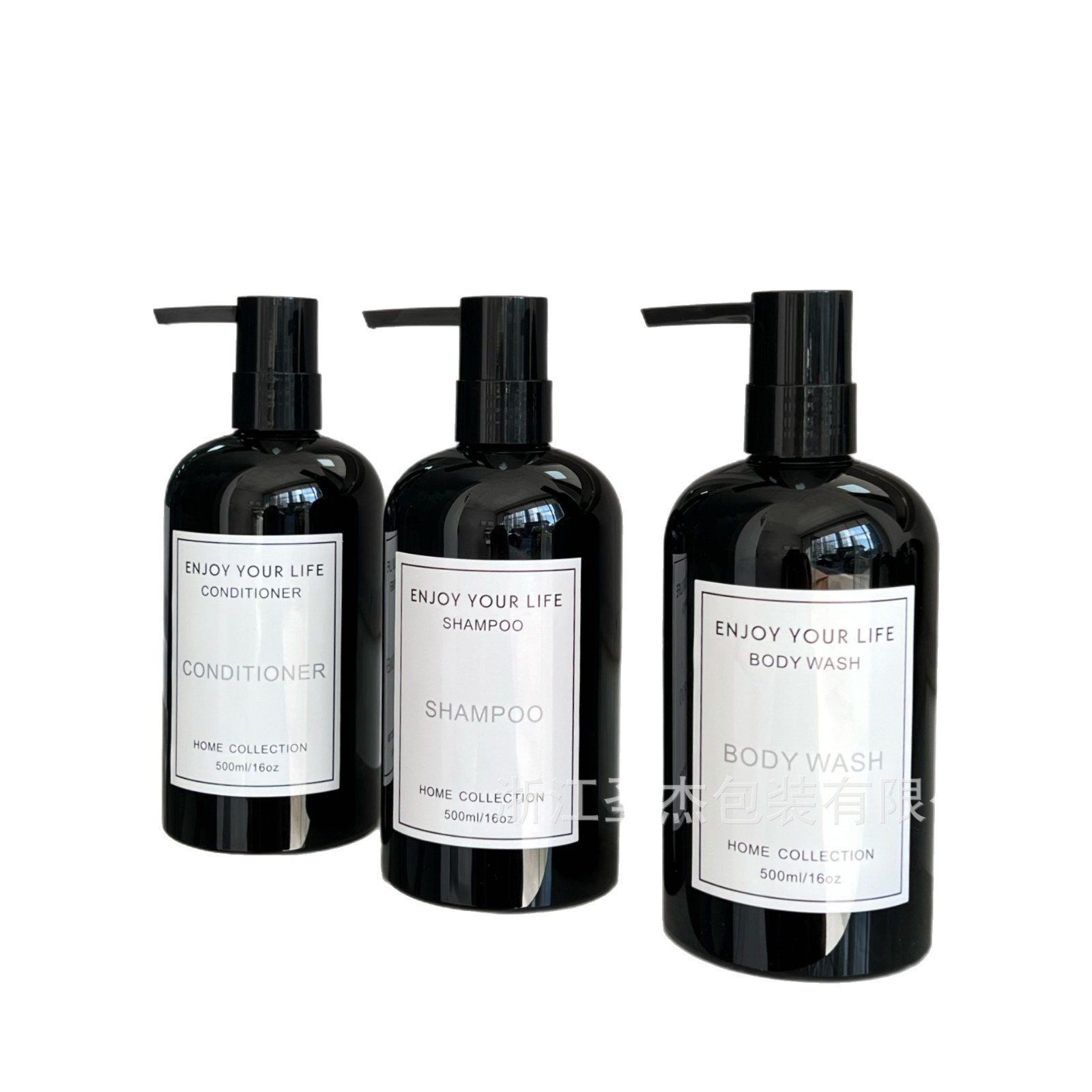 4cc Big Dead Lotion 500ml Botella de Boston Hotel Champú Gel de ducha Acondicionador de manos Botón negro