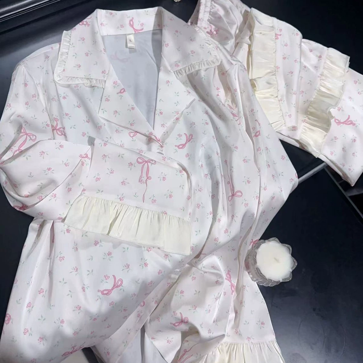 [Любовь] 2024 Женская осень новая ледяная пижама сладкая и милая девушка с длинными рукавами