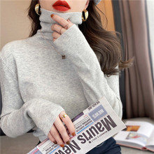 官方图 高领毛衣女新款堆堆领秋冬内搭时尚打底针织衫洋气上衣