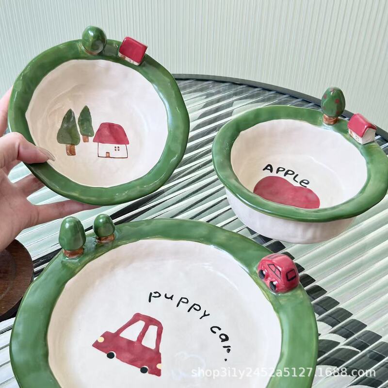 Handmade Fruit Salad Bowl, Yogurt Bowl, Dessert Bowl, Ice Cream Bowl, Breakfast Oatmeal Bowl, Cute Niche Exquisite Tableware