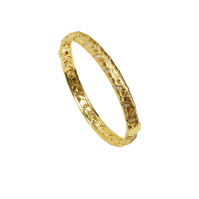 Nueva pulsera con hebilla de oro de arena vietnamita, trenza de diamantes retro, anillo abierto con textura, joyería de diseño femenino