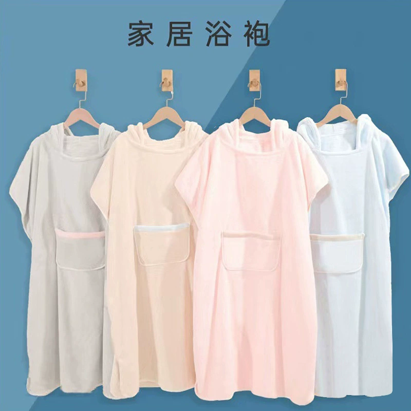 Осенняя коралловая бархатная полотеня дляBath? Wait: 'Autumn coral velvet bath towel, bathrobe for children and adults, family style, home decor, with short sleeve' Russian: Осенёвый коралловый бархатный халат для детей и взрослых, семейный стиль, домашний декор, с коротким рукавом. But it's bath towel? 'bath towel, bathrobe' Could be
