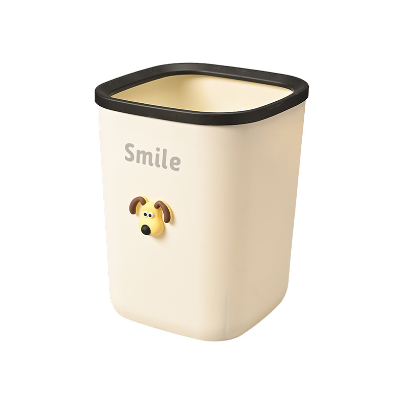 2023 nuevo cubo de almacenamiento de color blanco lechoso creativo para sala de estar y dormitorio moderno simple hogar gran tamaño pequeño anillo de presión bote de basura