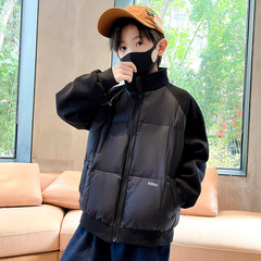 2023 New Arrival Boys' Down & Cotton-Padded Coat: Mid-to-Large Size Winter Short Padded Jacket—A Perfect School Uniform Essential, Plus-Size Thick Cotton-Quilted Outerwear for Kids