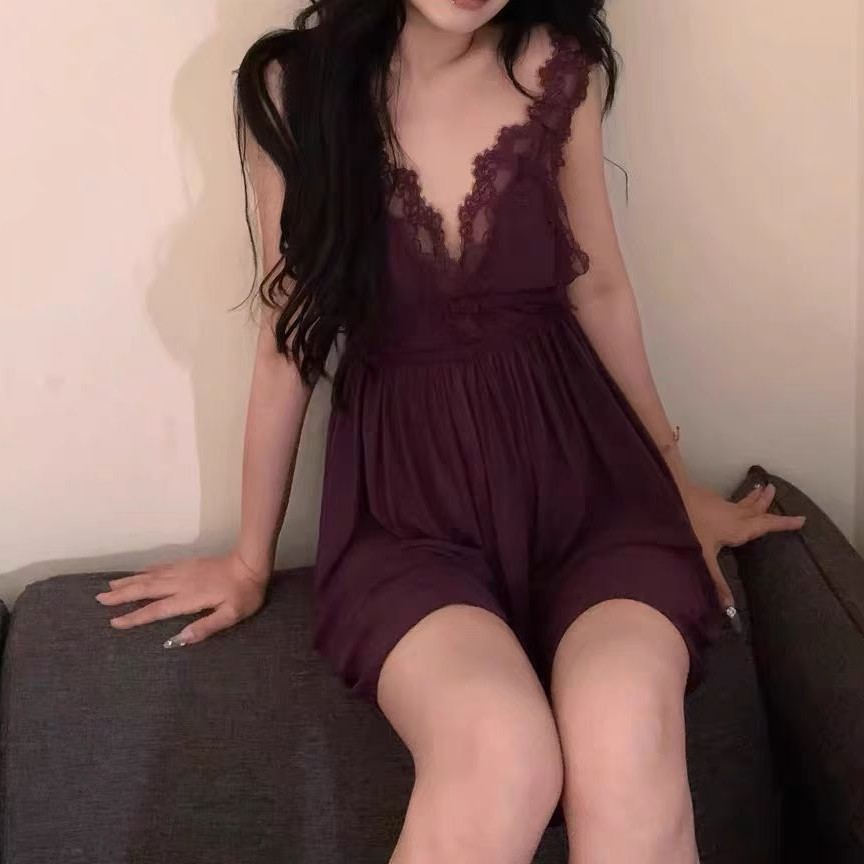 투명한 새로운 스타일 섹시한 속옷 여성의 깊은 V 섹시한 메쉬 원근감 유혹 레이스 얇은 분할 나이트 드레스