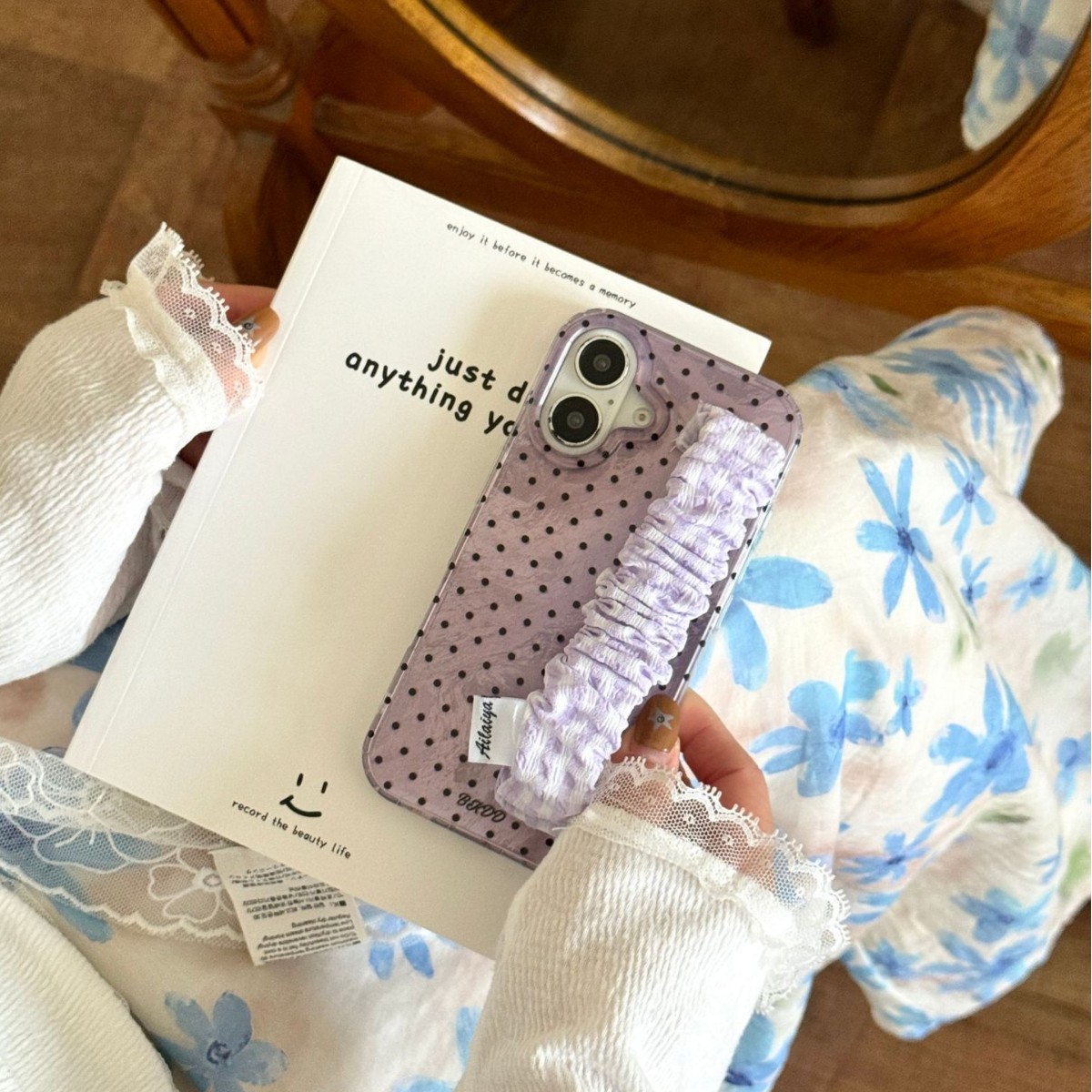 Pulsera de punto de onda dulce de nicho para Apple 16ProMax funda para teléfono móvil 15Pro nuevo 14/13 simple 15PM