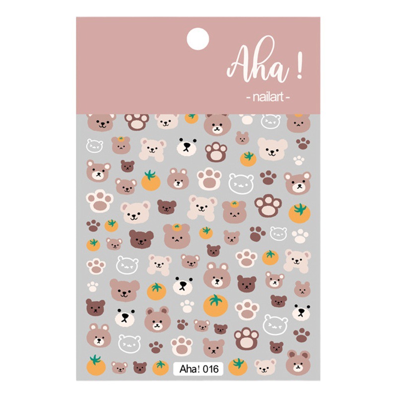Aha manicura pegatina adhesivo ins estrella Luna Oso de café dibujos animados conejito Panda uñas decoraciones calcomanías