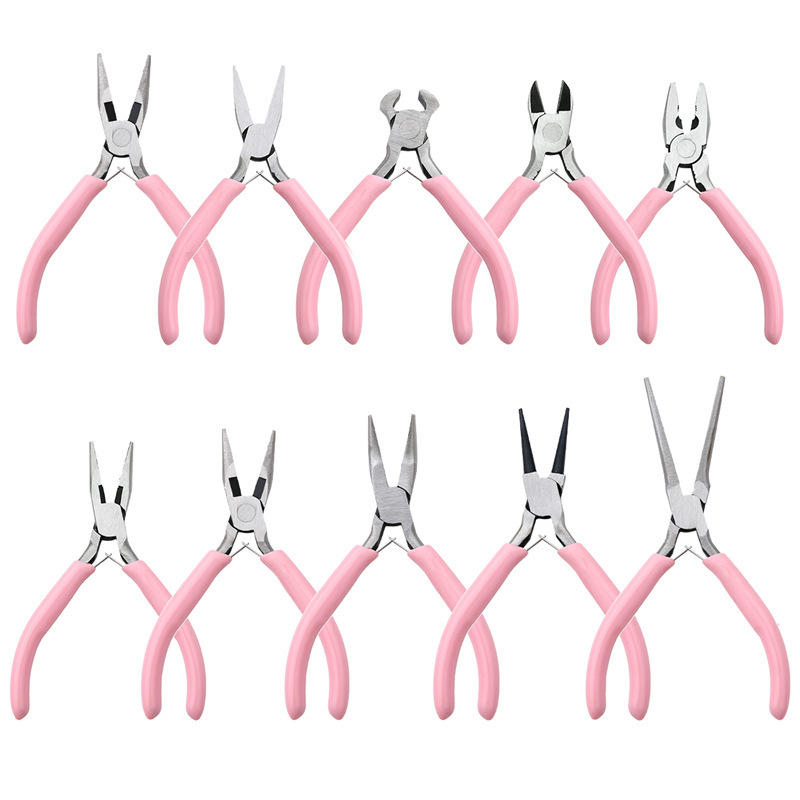 Mini Pink Jewelry Pliers, Pointed Nose, Round Nose Pliers, Diagonal Nose Pliers, Wire Winding Earrings, Earrings, Handmade DIY Jewelry Tools
