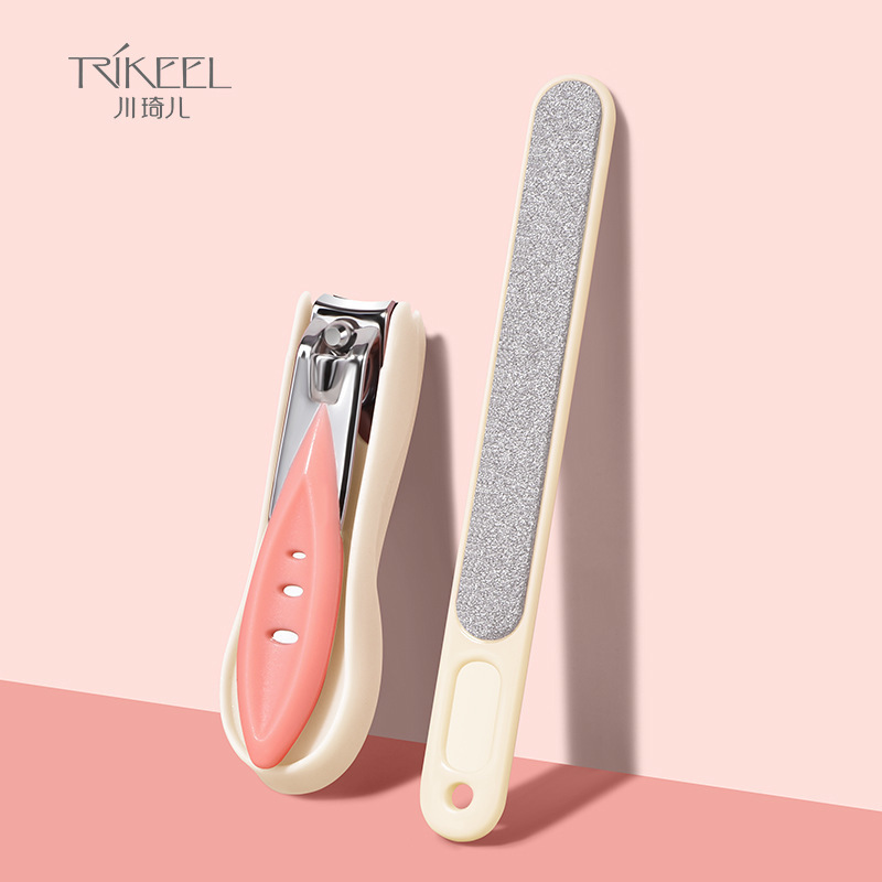 Chuanqi's nail clippers nail clippers suit folding nail clippers dead skin picking frosted nail file combination 2-piece set