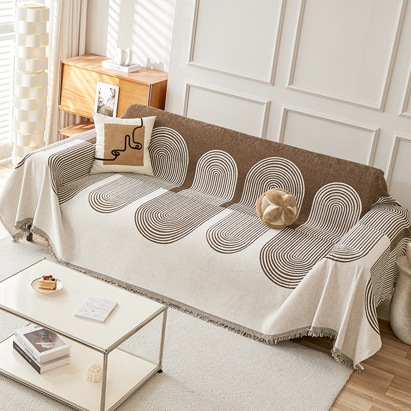INS Sofa Chenille Wrap Anti-Slip Anti-Cat Scratch Universal Slipcover Full One-Piece Cover Towel High-End Feel_voghion.com