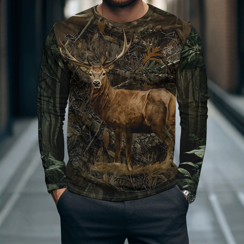 Men's Casual Long-Sleeve T-Shirt, European and American Street Fashion, Foreign Trade Men's Clothing, Unique Pattern 3D Print, Autumn and Winter Base Shirt Men's Casual Long-Sleeve T-Shirt, European and American Street Fashion, Foreign Trade Men's Clothing, Unique Pattern 3D Print, Autumn and Winter Base Shirt