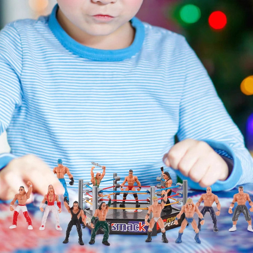 Wrestling transfronterizo juego de muñecas modelo de escena de lucha libre Gladiador adornos infantiles soldados juego de juguetes lotes