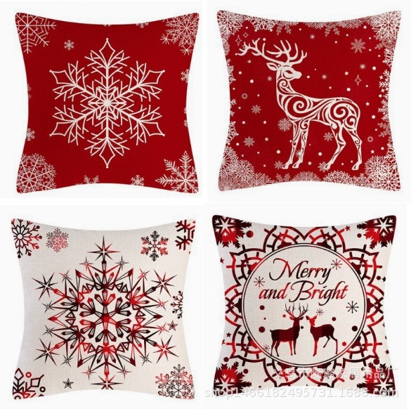 Navidad almohada cubierta de decoración para el hogar almohada de la sala de estar sofá cojín cubierta de dormitorio almohada de cabeza fábrica al por mayor