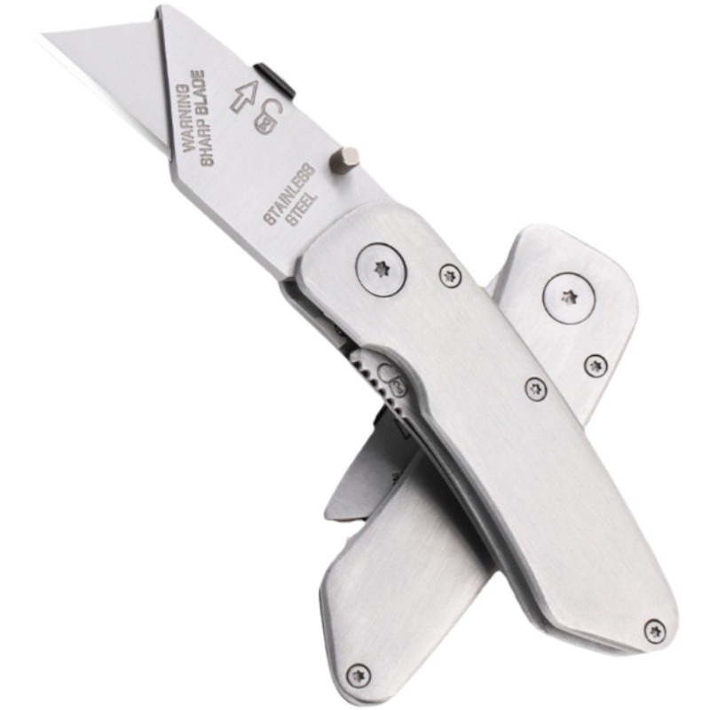 Cuchillo plegable de acero inoxidable resistente todo-acero mango de plástico alfombra cuchillo industrial de corte de papel electricista corte arte cuchillo trapezoidal titular de cuchillo trapezoidal