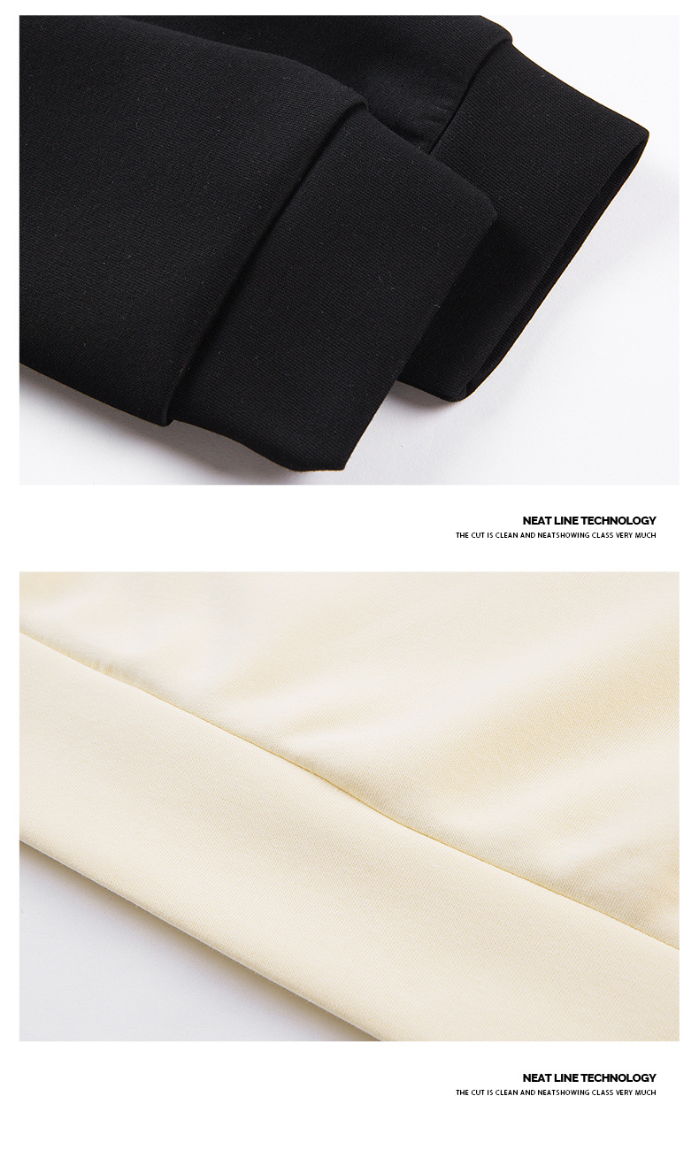 Retro contrasting raglan sleeves with looped hoodies for men's 2024 new round neck top_voghion.com