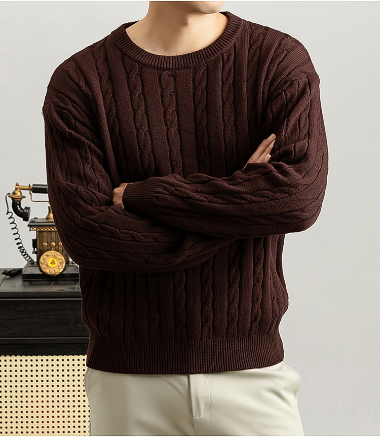 Cable Knit Crew-Neck Sweater