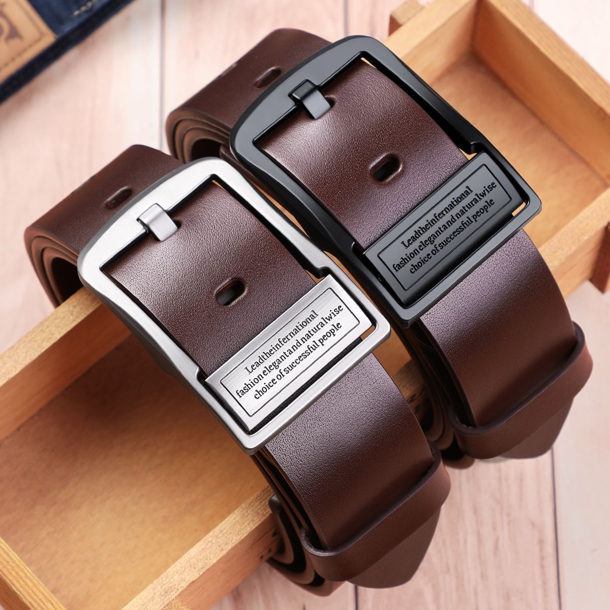 男士休闲真皮皮带复古牛皮针扣腰带双面带头商务休闲百搭裤带男厂