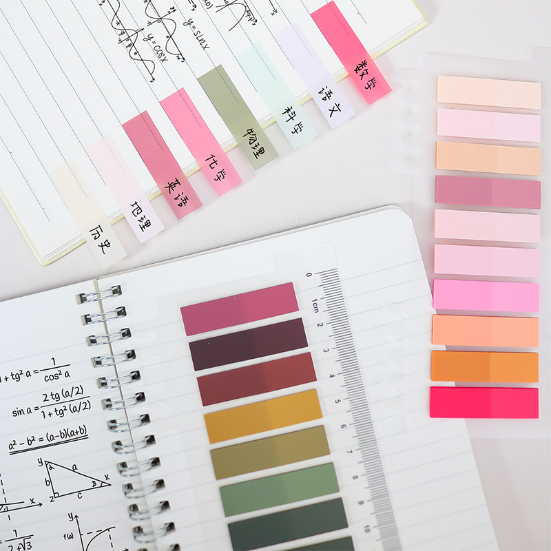 Transparente pet índice pegatinas lindas etiquetas de dibujos animados coloridas pegatinas adhesivas N veces pegatinas personalizadas papel de nota