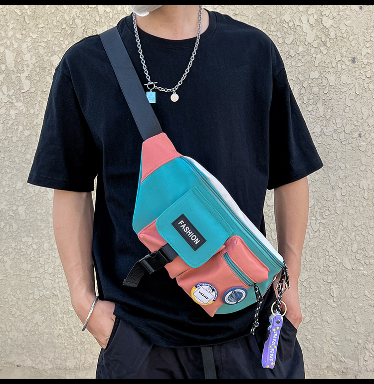 Chest bag, men's trendy workwear crossbody bag, men's backpack, ins trendy small bag, personalized and versatile waist bag, men's single-shoulder bag undefined