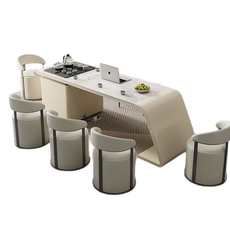 Nueva combinación de mesas y sillas de té de roca, diseño moderno simple y de moda, oficina en el hogar, balcón integrado, mesa de té