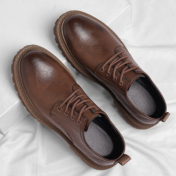 Retro casual low men's shoes platform English style