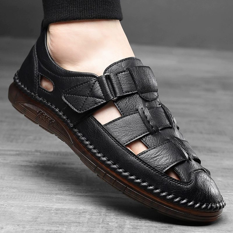 Sandals, summer shoe bag, breathable shoes, genuine leather, soft sole