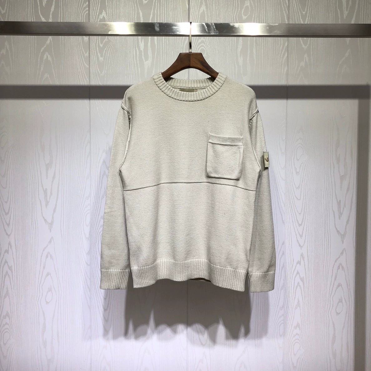 Knitted pullover (Stone Island) Ghost series, chest pocket, pull-up knit