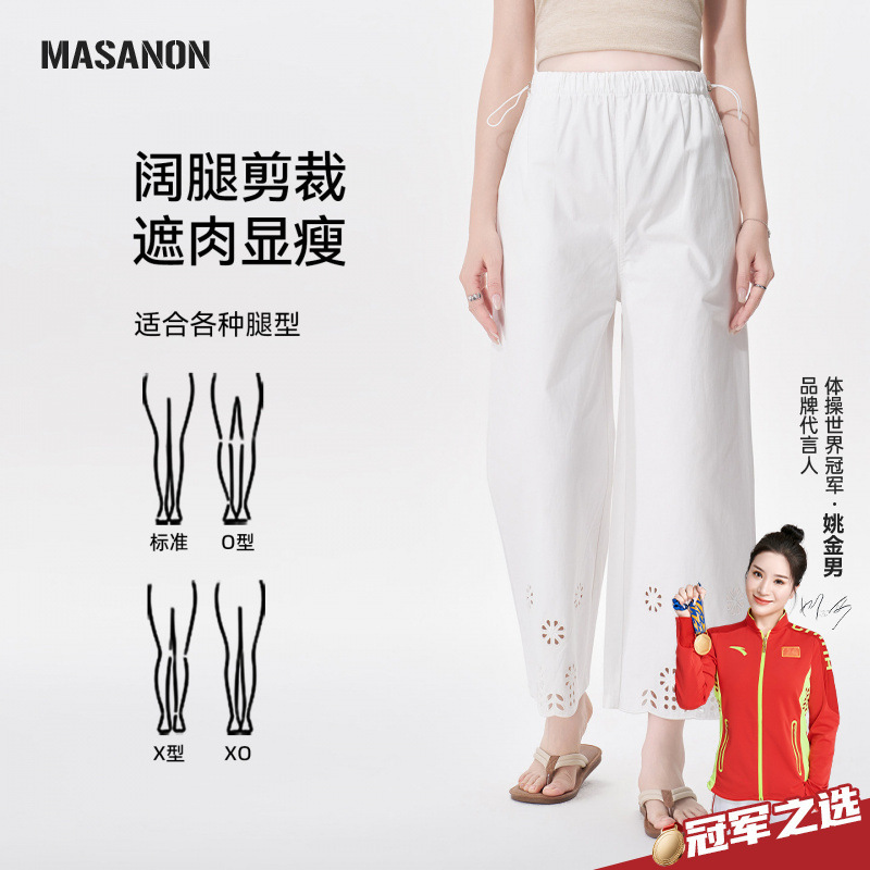 Maternity Pants Summer Thin Style 2026 New White Hollow-Out Design Non-Tightening Waist Casual Straight-Leg Cropped Pants for Petite Sizes
