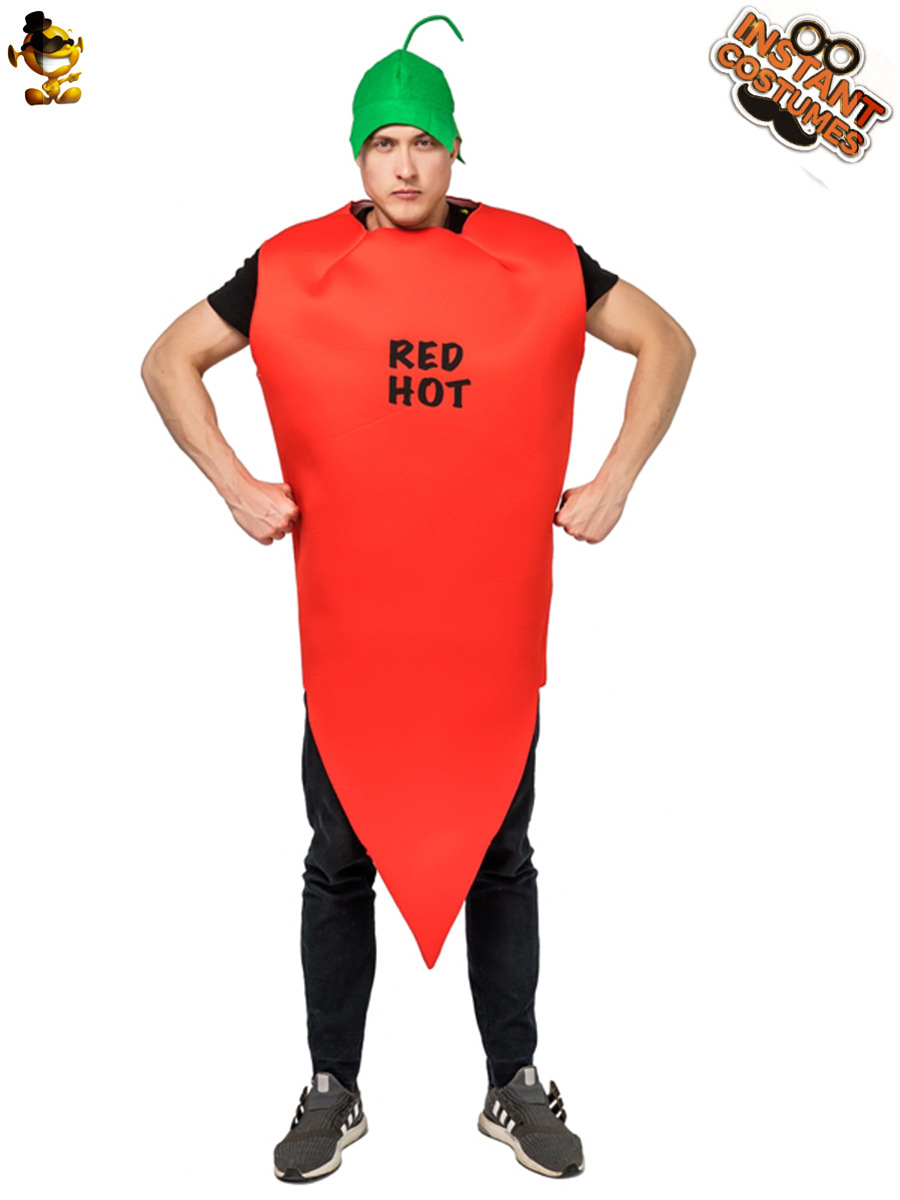 Halloween traje de la pareja de pimiento rojo mono con sombrero parodia etapa papel partido ropa