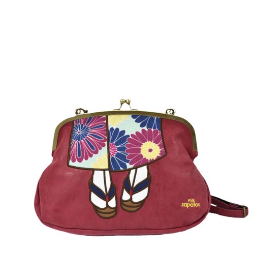 Cross-border direct supply miszapatos Japanese Rakuten single-shoulder handbag fashionable PU printed embroidery bag 7056