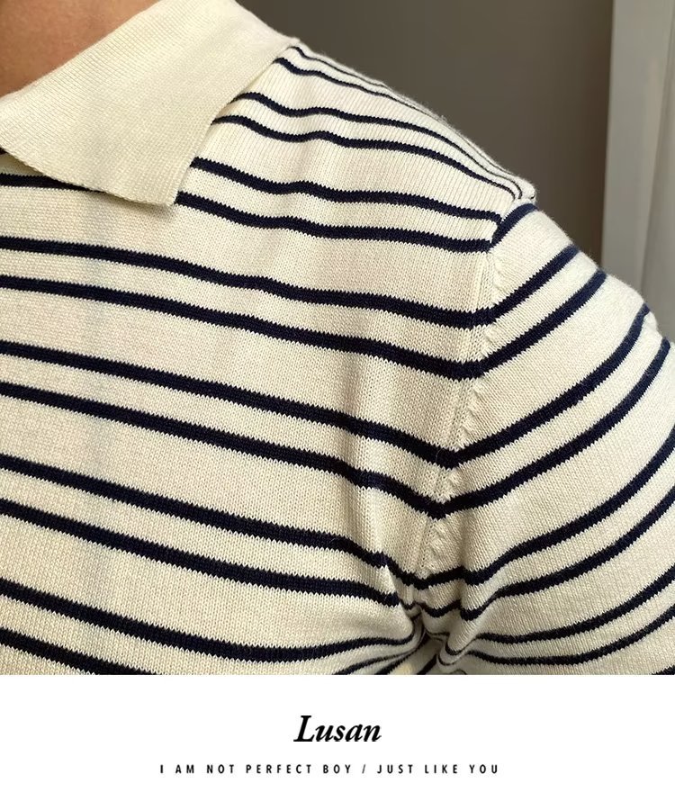 245g Weight Short Sleeve Sleeve Length Regular Sleeve Sleeve Type Polyester Fabric Type Regular Top Length Casual Occasion Turndown Neckline Slim Fit Type Stripe Pattern Summer, Spring Season Men's Gender Classic Style Style 3XL, M Size Wholesale Men's Polyester Classic Style Stripe Short Sleeve Men's T-shirt 15