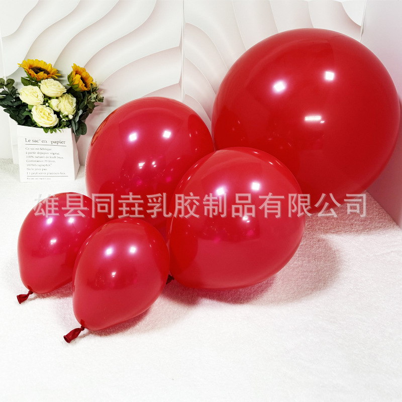 Imitación hermoso globo mate rojo 5 pulgadas 10 pulgadas 12 pulgadas 18 pulgadas engrosada globo fiesta decoración de la boda del globo