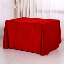 喜庆高级感酒红丝绒布绒布桌布婚庆新年乔迁开业结婚祝寿台布装饰