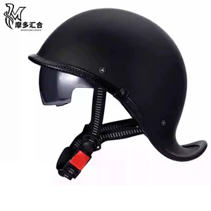 Electric Motorcycle Helmet Retro Cruise Car Scoop Helmet Half Helmet Battery Car Helmet Summer Lightweight Four-Season Helmet for Men and Women