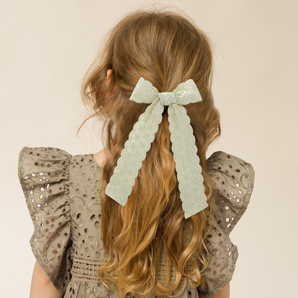 Cute Sweet Flower Bow Knot Cloth Lace Hair Clip display picture 5