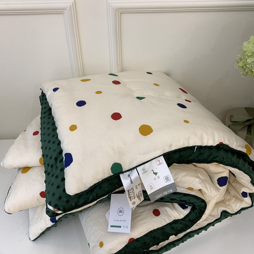 South Korea exports large goose warm velvet beanie quilt machine washable ins retro small floral cotton spring and autumn soybean quilt core
