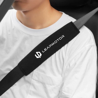 Leapmotor C11C10B10C16T03C01S01 Seat Belt Shoulder Pad Car Accessories Extended Protective Cover (Seat belt shoulder pad) - zero-running-black-pair