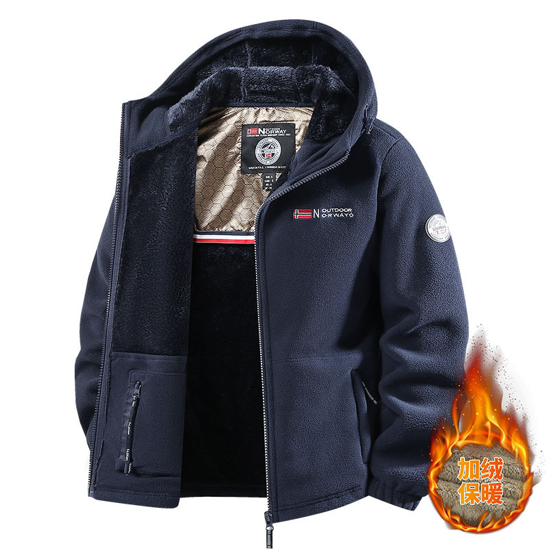 Cross-border wholesale of winter plus-size jackets for middle-aged and elderly men, cold-resistant fleece jackets, sports couple styles, Norwegian warmth Cross-border wholesale of winter plus-size jackets for middle-aged and elderly men, cold-resistant fleece jackets, sports couple styles, Norwegian warmth
