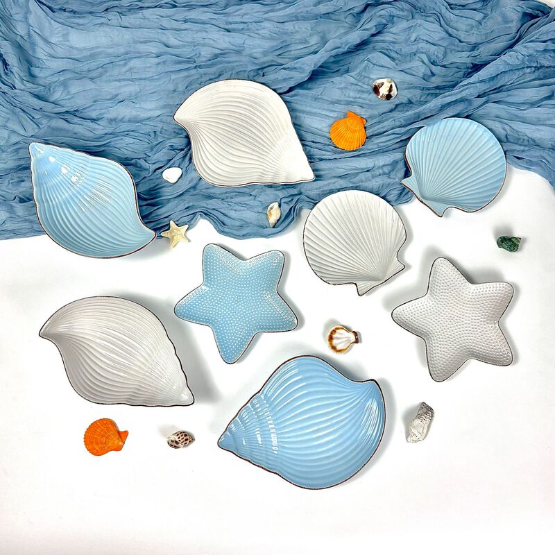 Creative Household Ceramic Plates, Fish Plates, Vegetable Plates, Fruit Plates, Salad Bowls, Soup Bowls, Cute Dishes, Ocean Series Set