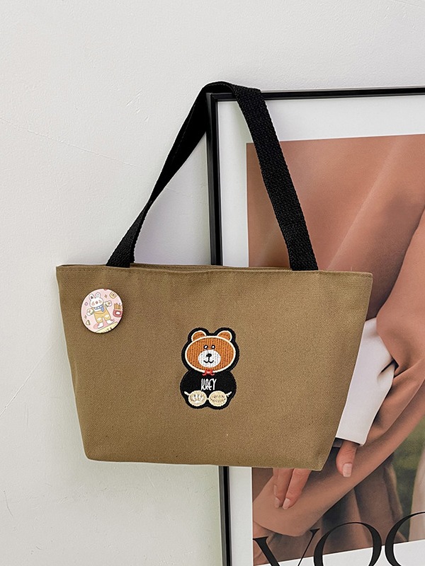 Nuevo bolso de mano para mujeres que van al trabajo y a la escuela, bolso de almacenamiento de almuerzo para viajar, bolsa de lona de gran capacidad