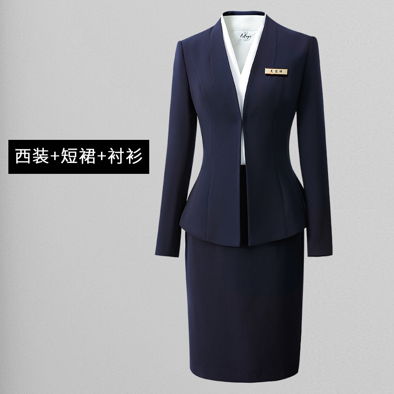 灰色无领西装外套女气质名媛高级感西服正装职业套装通勤ol工作服|undefined