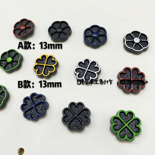 Punk Rivet Clothing Shoes Hat Packaging Accessories Frosted Black Metal Two-button Fixed Buckle Paint Alloy