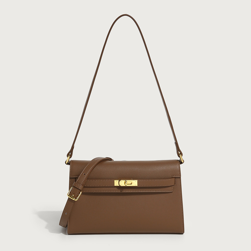 El nuevo bolso Kelly en otoño e invierno de 2024 está lleno de bolsos para mujeres con un solo hombro y axilas, y el diseño de nicho es un bolso de palo de textura avanzada.