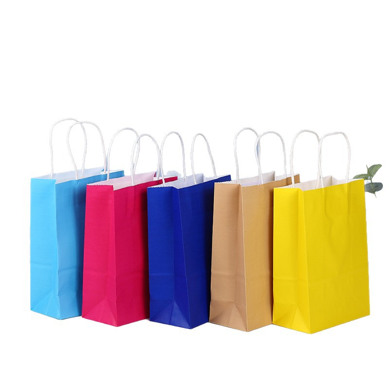 Bolsa de papel Kraft impresión LOGO regalo ropa para llevar hornear leche té envasado de alimentos bolsa de papel portátil