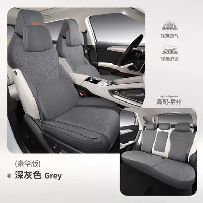 Seat Cover Semi-enclosed Breathable Perforated – Modelə uyğun (Original) oturacaq örtükləri - five-seater-memory-version-dark-gray-rear-row-with-armrests-byd-yuan-up2024-2025-model