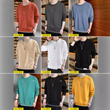 Весенний свитшот, демисезонный лонгслив, дизайнерский значок для отдыха, свободный крой, осенний сезон, короткий рукав