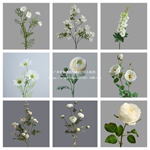 简约白色系餐桌花插花高端轻奢花艺装饰花摆件礼物高品质仿卓世通