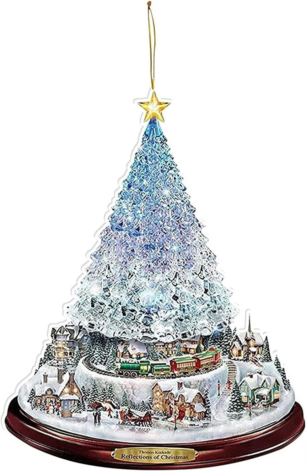 Navidad de venta transfronteriza diseño de colgante acrílico 2D decoración del espejo retrovisor del automóvil colgante decoración del árbol de Navidad image 19